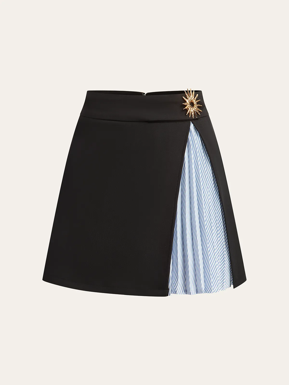 Asymmetric Striped-Panel Mini Skirt sold by COMMENSE