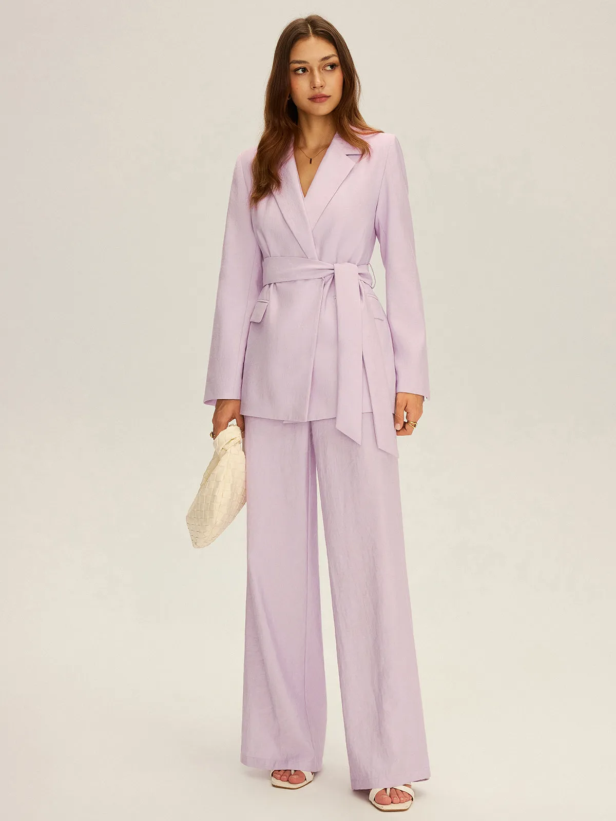 Long Sleeve Belted Blazer sold by COMMENSE product image thumbnail 3