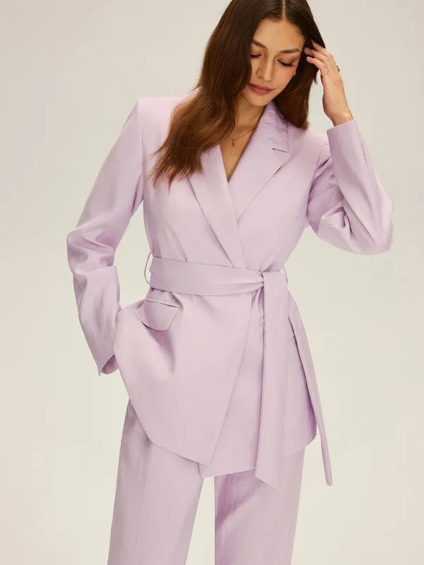 Long Sleeve Belted Blazer sold by COMMENSE