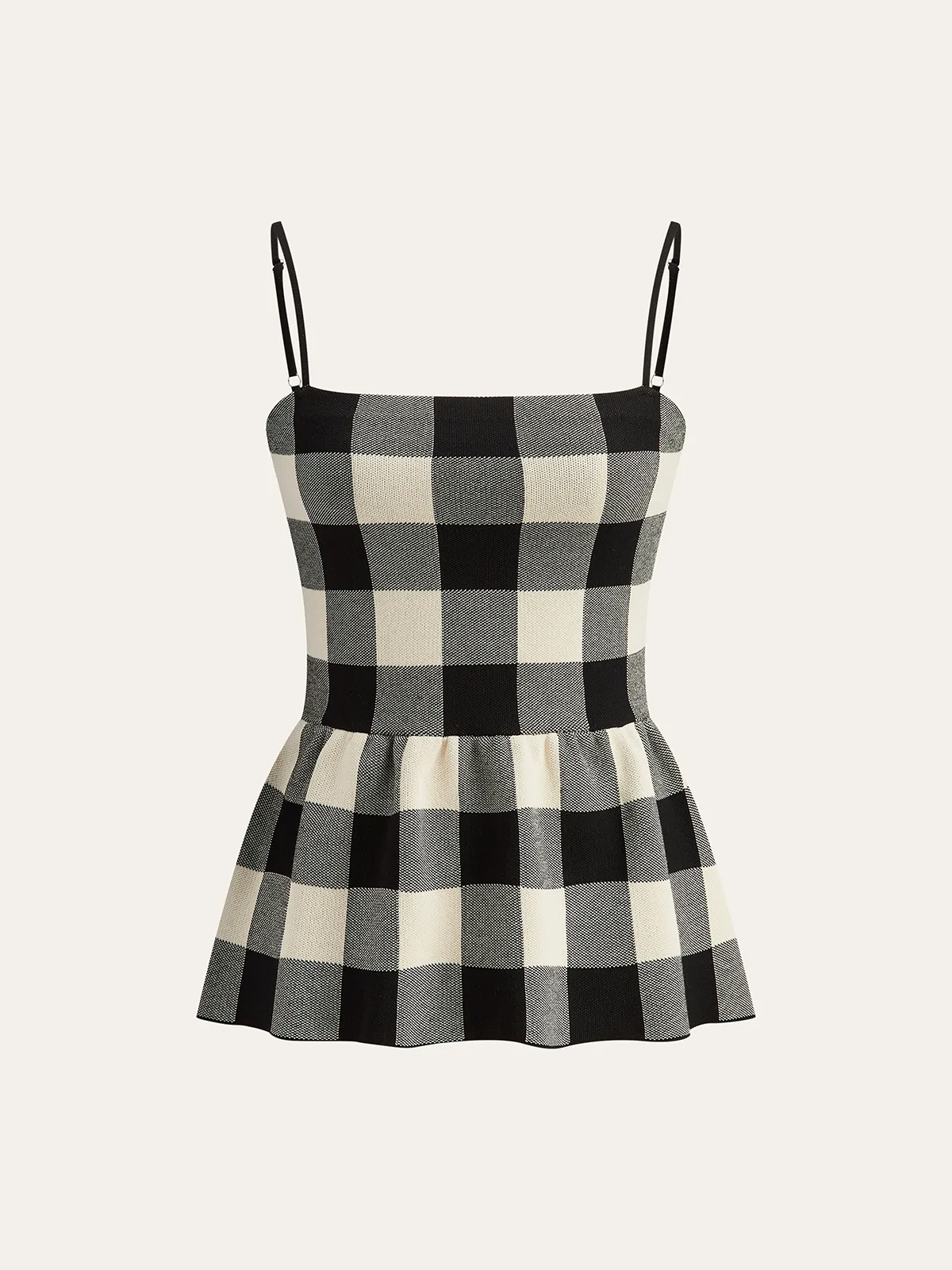 Checkered Cami Peplum Top and Skirt Set sold by COMMENSE product image thumbnail 3