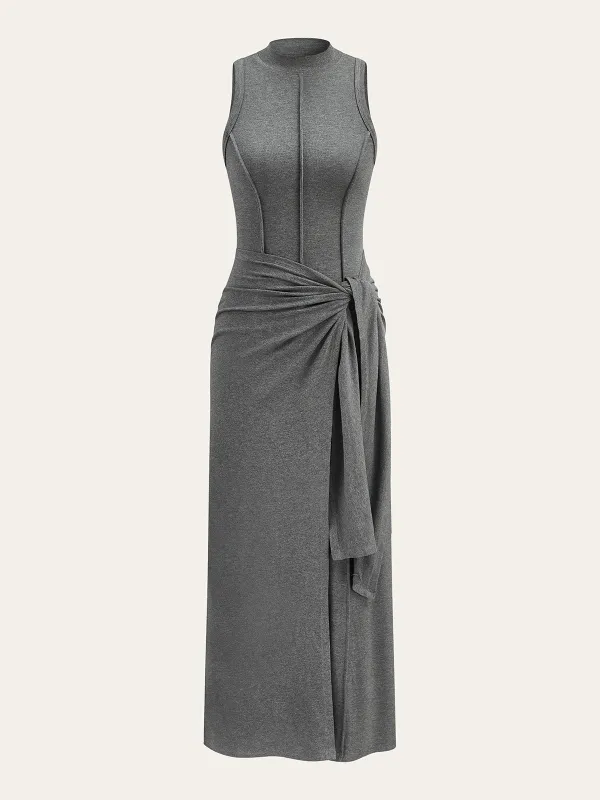 Sleeveless Mock Neck Midi Dress sold by COMMENSE