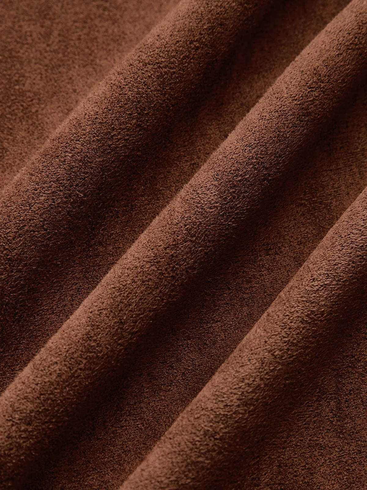 Suede Effect Back Zip Ruched Short-Sleeve Top sold by COMMENSE product image thumbnail 5