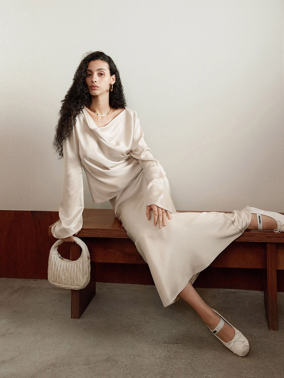 Elegant Stain Long Skirt sold by COMMENSE product image thumbnail 4