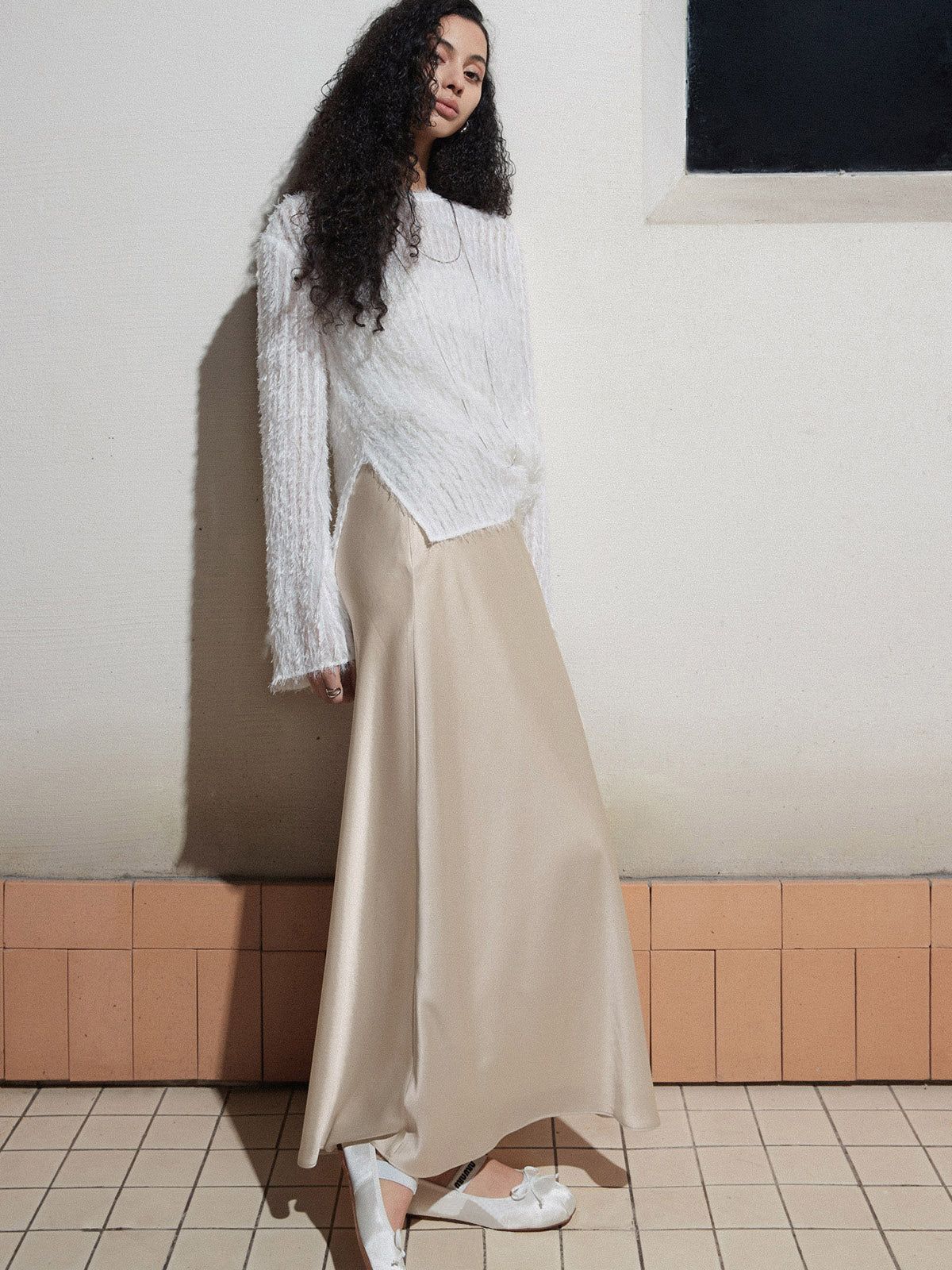 Elegant Stain Long Skirt sold by COMMENSE
