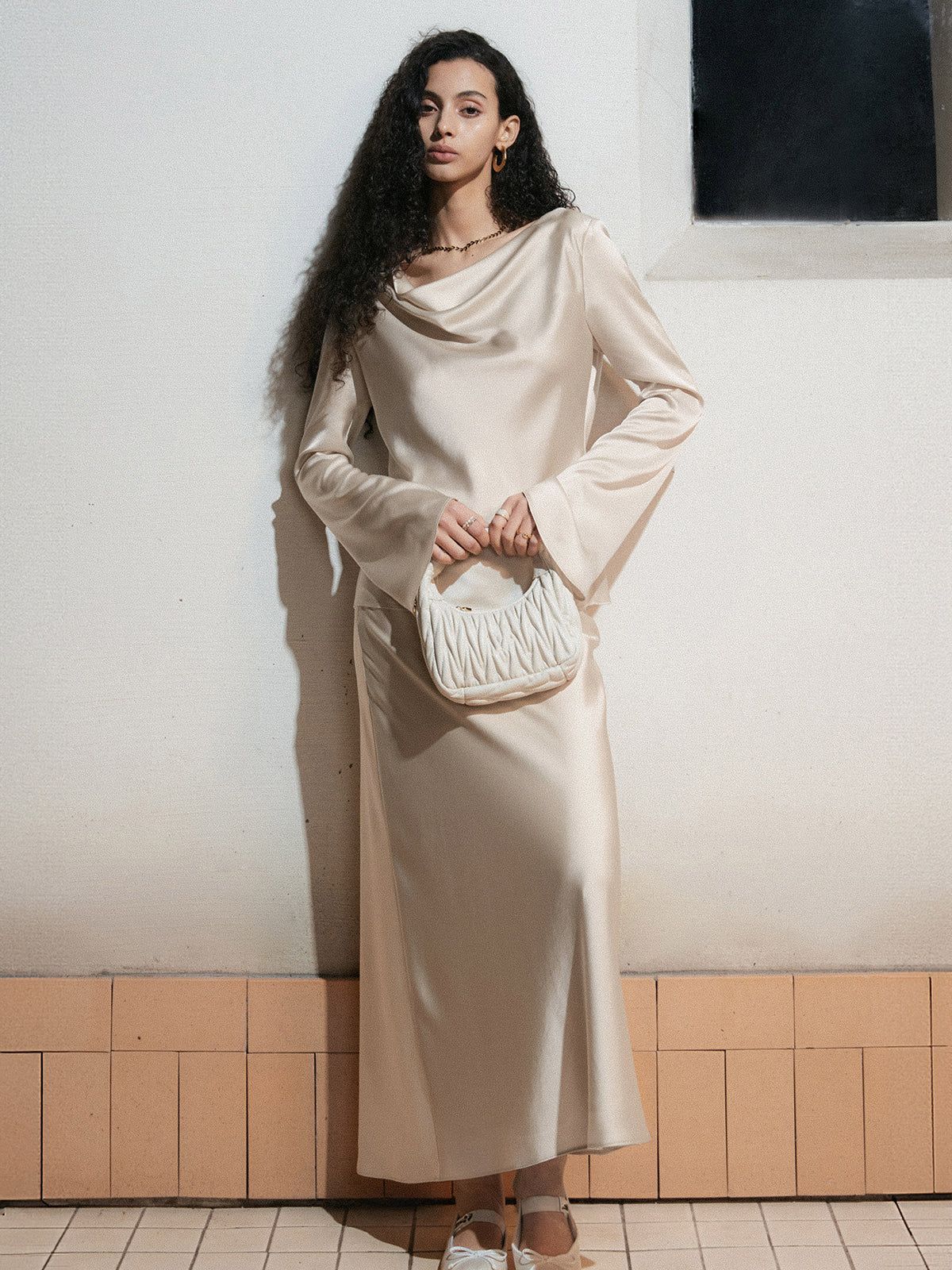 Elegant Stain Long Skirt sold by COMMENSE product image thumbnail 5