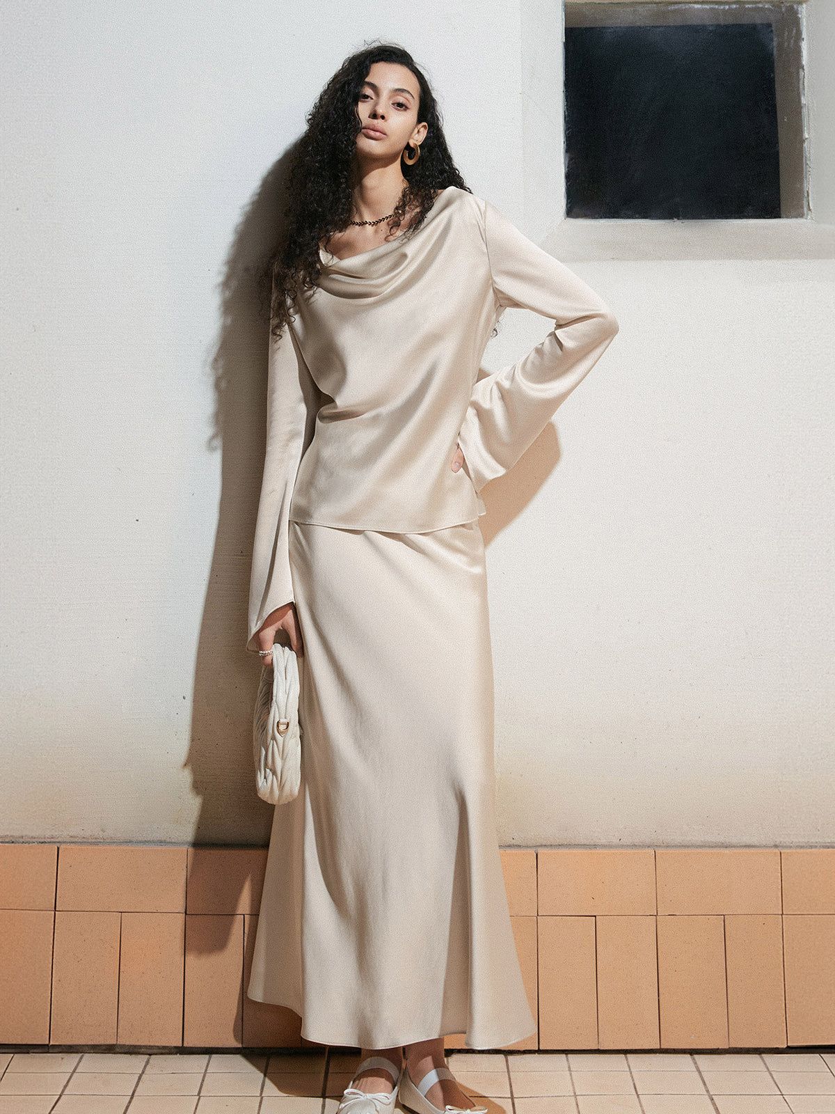 Elegant Stain Long Skirt sold by COMMENSE product image thumbnail 2