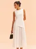 Sleeveless Asymmetric Pleated Midi Dress sold by COMMENSE