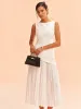 Sleeveless Asymmetric Pleated Midi Dress sold by COMMENSE