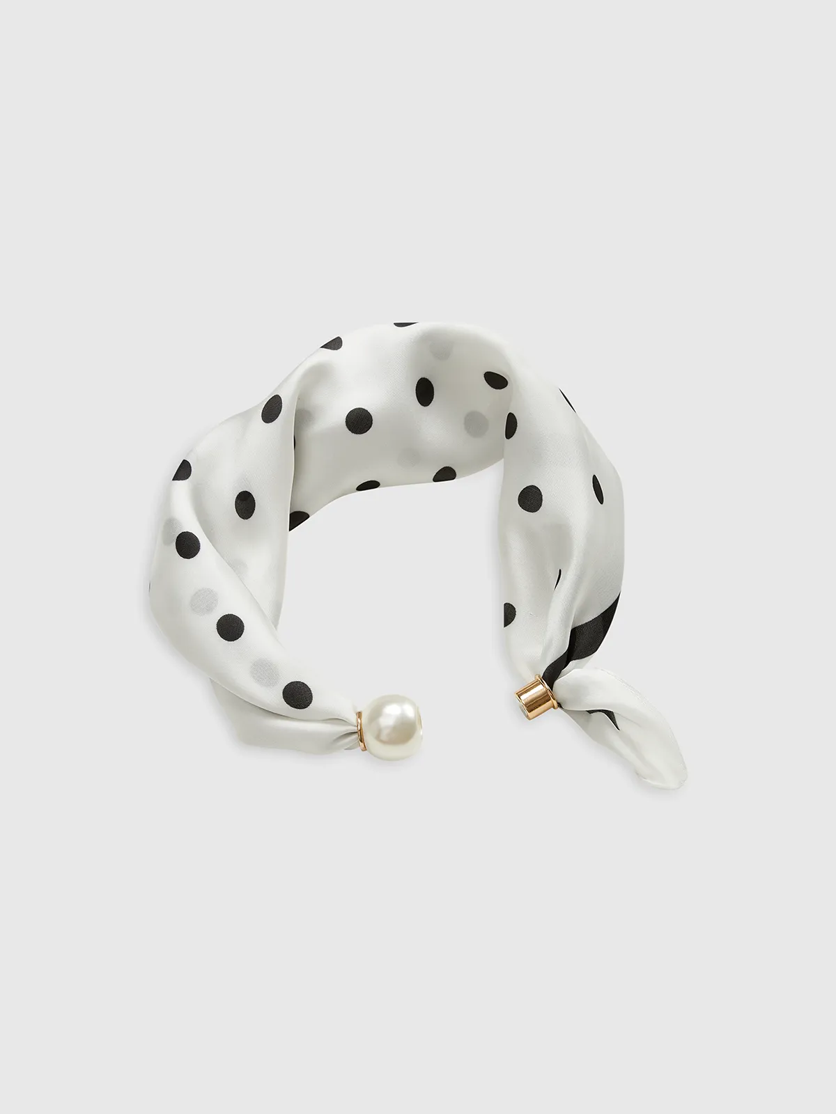 Polka Dot Neck Scarf with Pearl Magnetic Closure sold by COMMENSE product image thumbnail 2