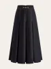 Metal Chain Detail Pleated Midi Skirt sold by COMMENSE