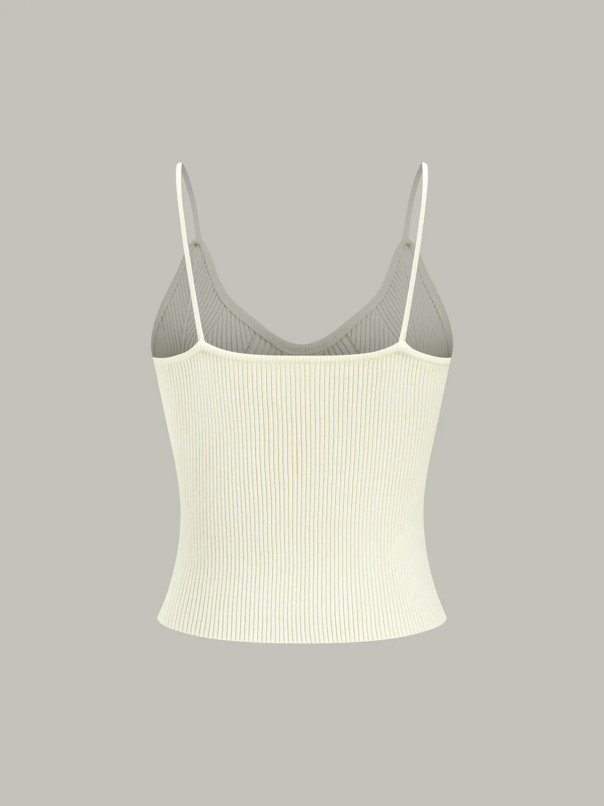 Ribbed Knit Metal Button Cami Top sold by COMMENSE product image thumbnail 4