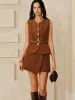Suede Braided Trim Mini Skirt sold by COMMENSE