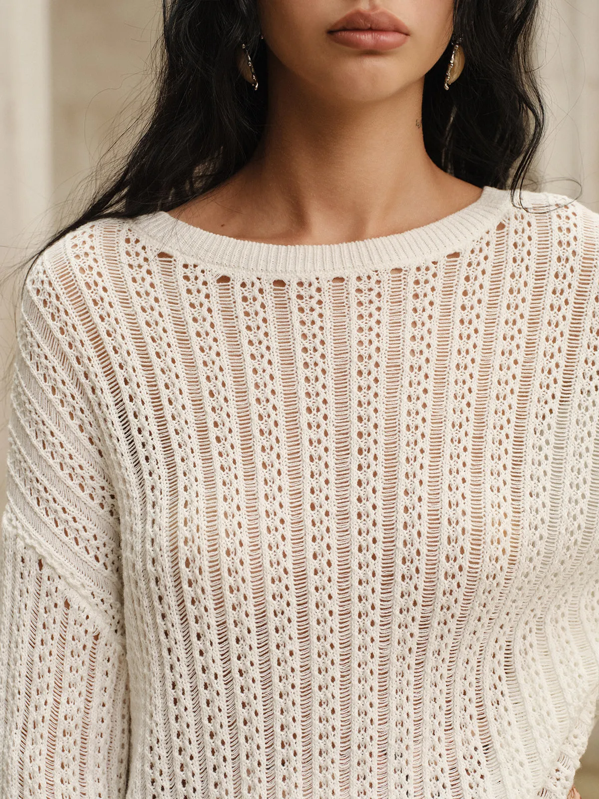 Oversized Crew Neck Sweater sold by COMMENSE product image thumbnail 5