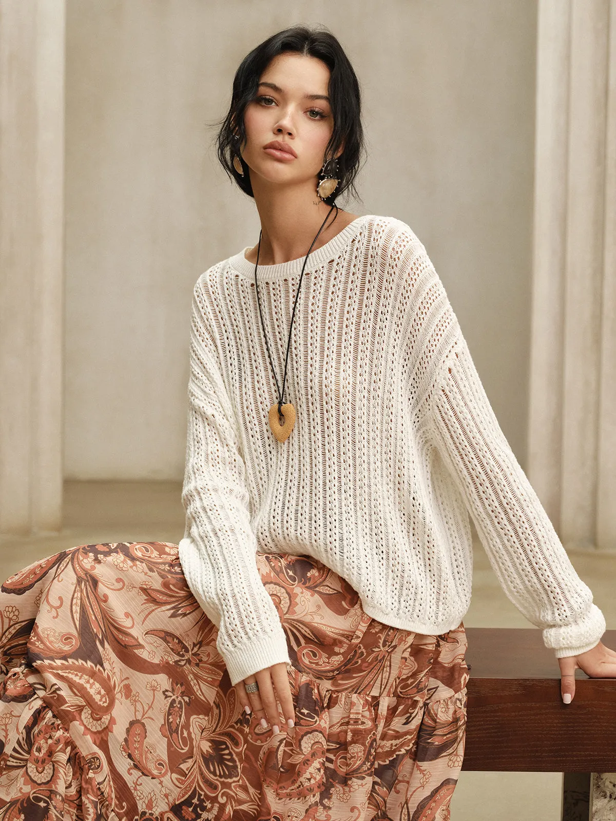Oversized Crew Neck Sweater sold by COMMENSE product image thumbnail 3
