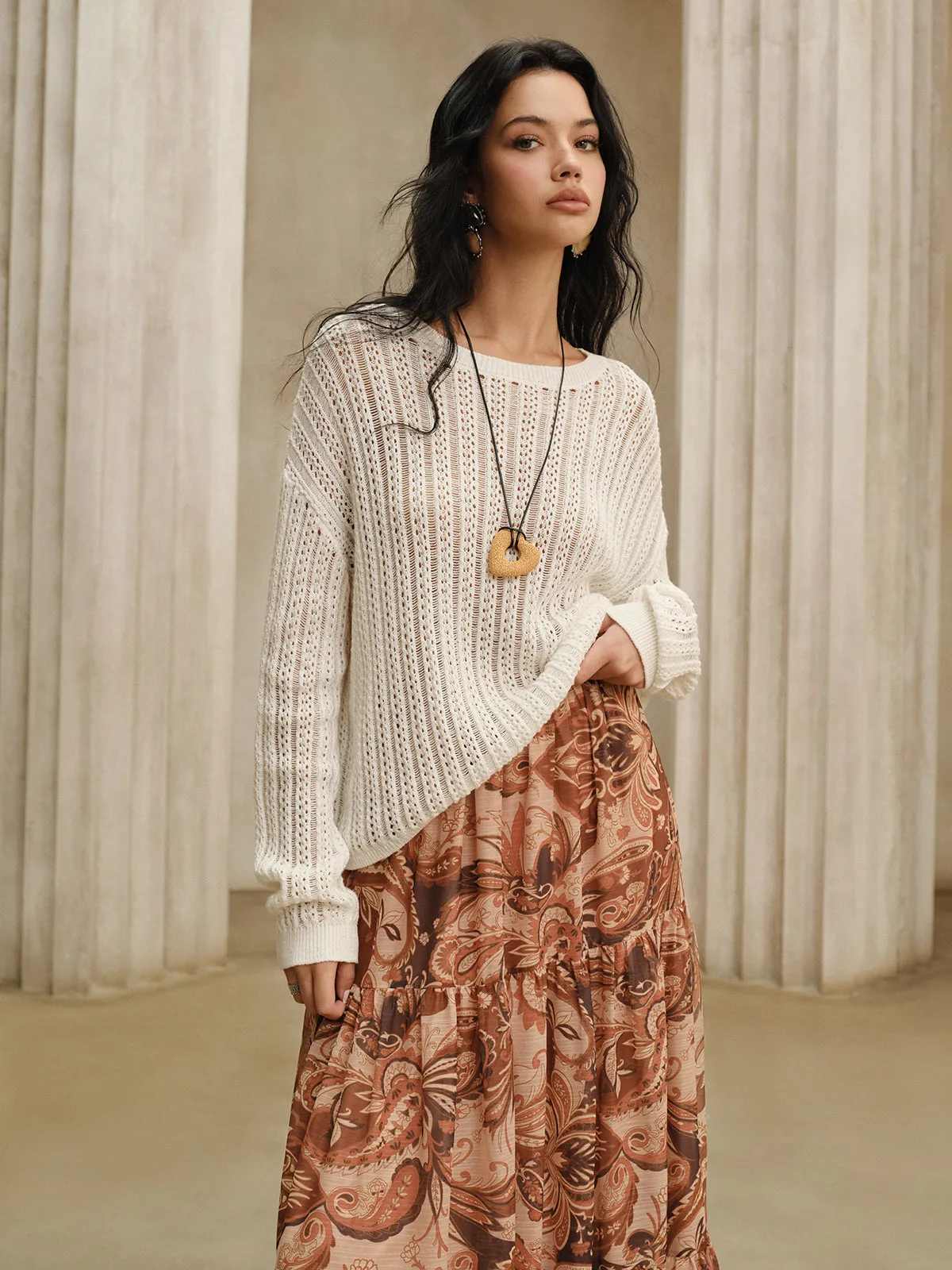 Oversized Crew Neck Sweater sold by COMMENSE