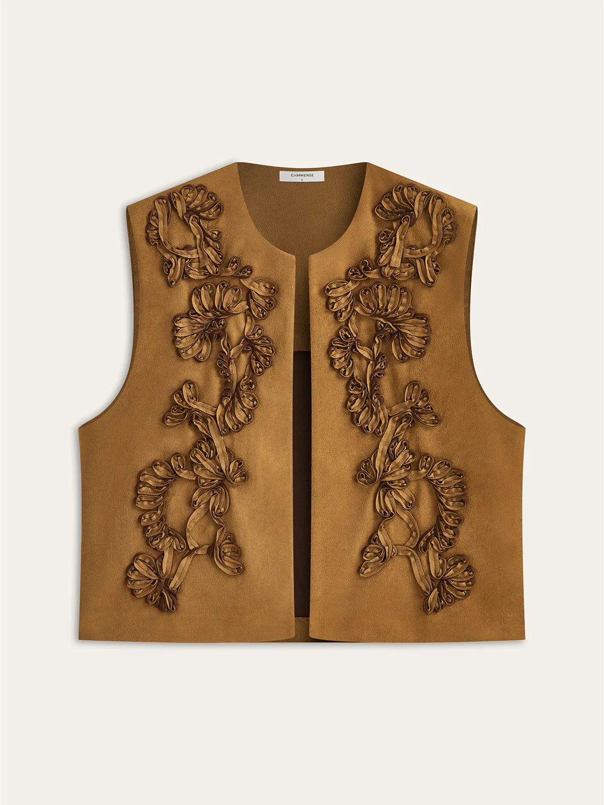 Floral Applique Suede Effect Vest sold by COMMENSE product image thumbnail 4