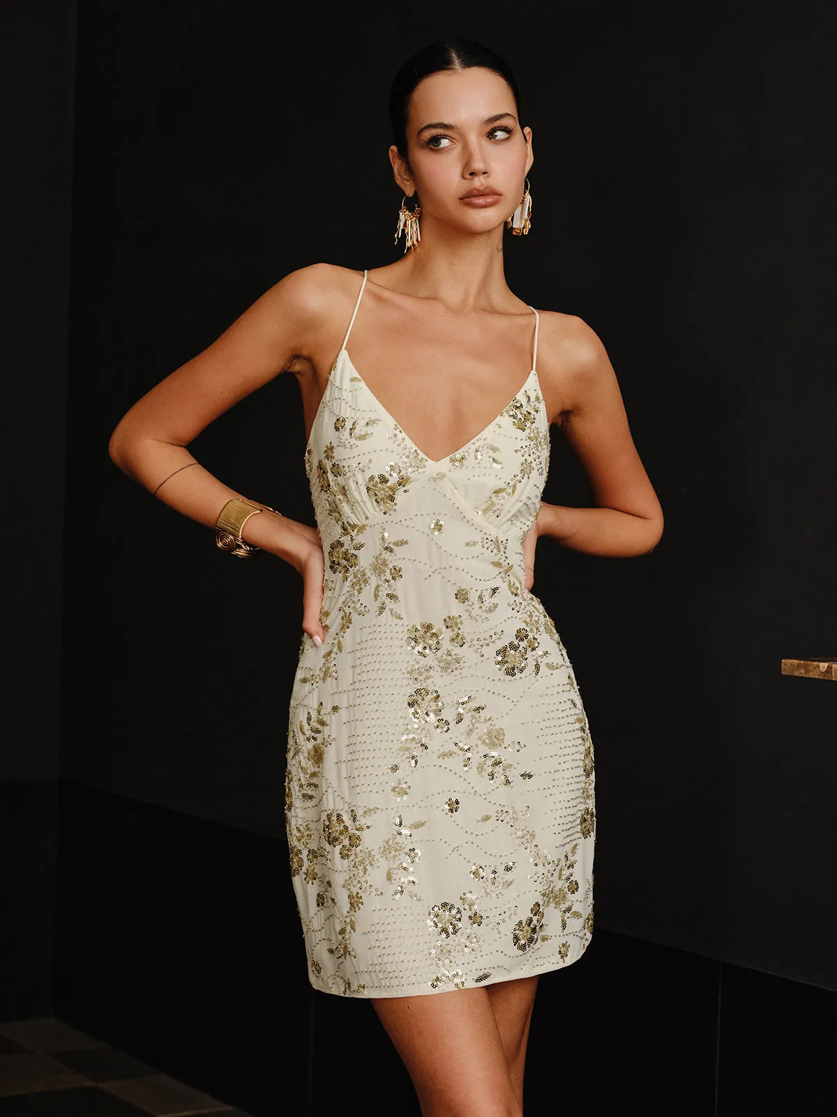 Sequin Cami Dress with Crisscross Back Tie sold by COMMENSE product image thumbnail 5