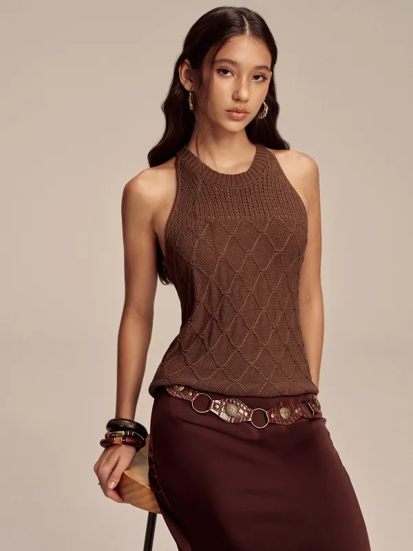 Diamond Pattern Sweater Vest sold by COMMENSE