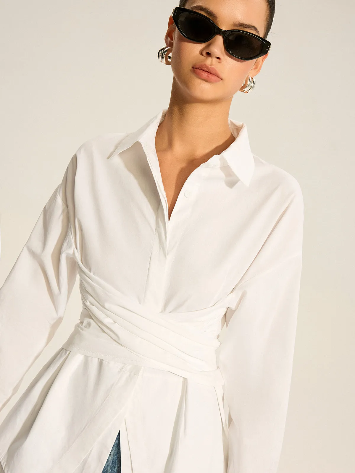 Back Bow Long-Sleeve Shirt sold by COMMENSE product image thumbnail 3