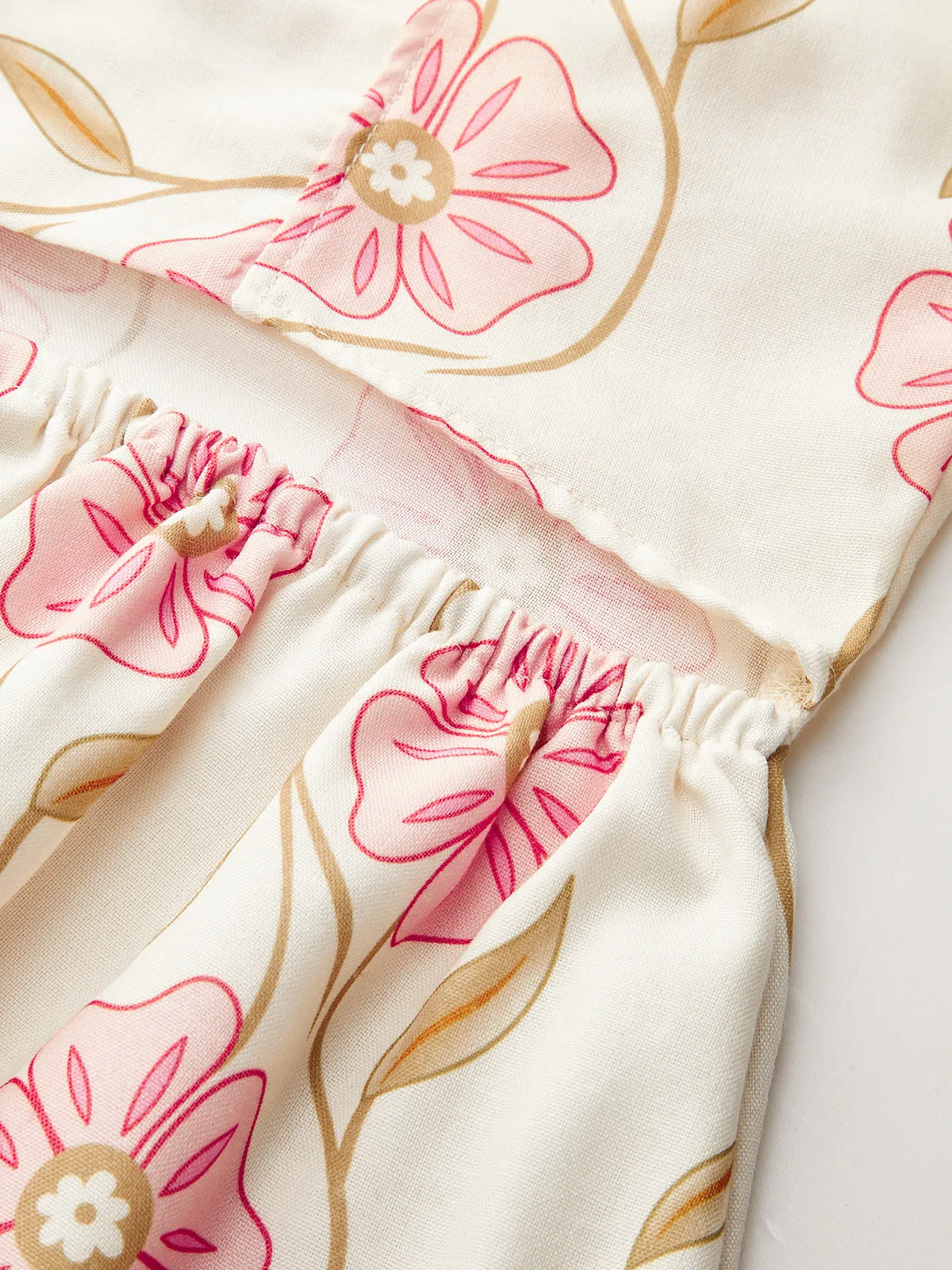 Floral Print V-Neck Backless Maxi Dress sold by COMMENSE product image thumbnail 3