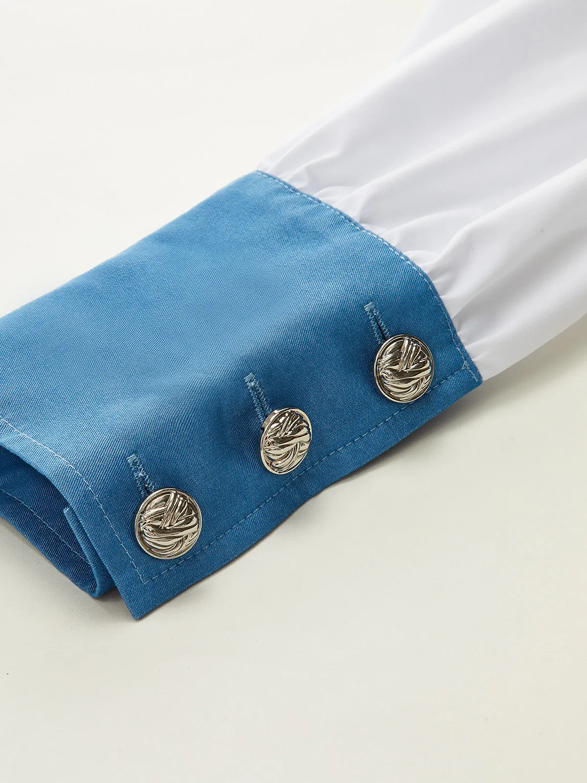 Contrast Panel Button Shirt Dress sold by COMMENSE product image thumbnail 5