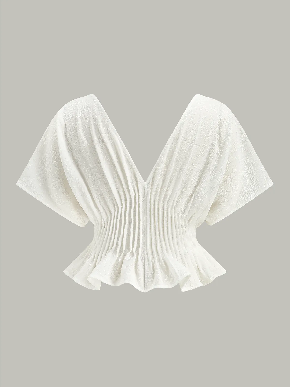 Textured Button Peplum Top sold by COMMENSE product image thumbnail 2