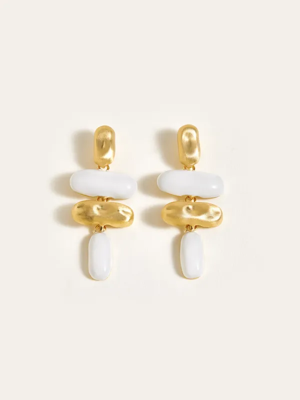 Oval-Shaped Drop Earrings sold by COMMENSE
