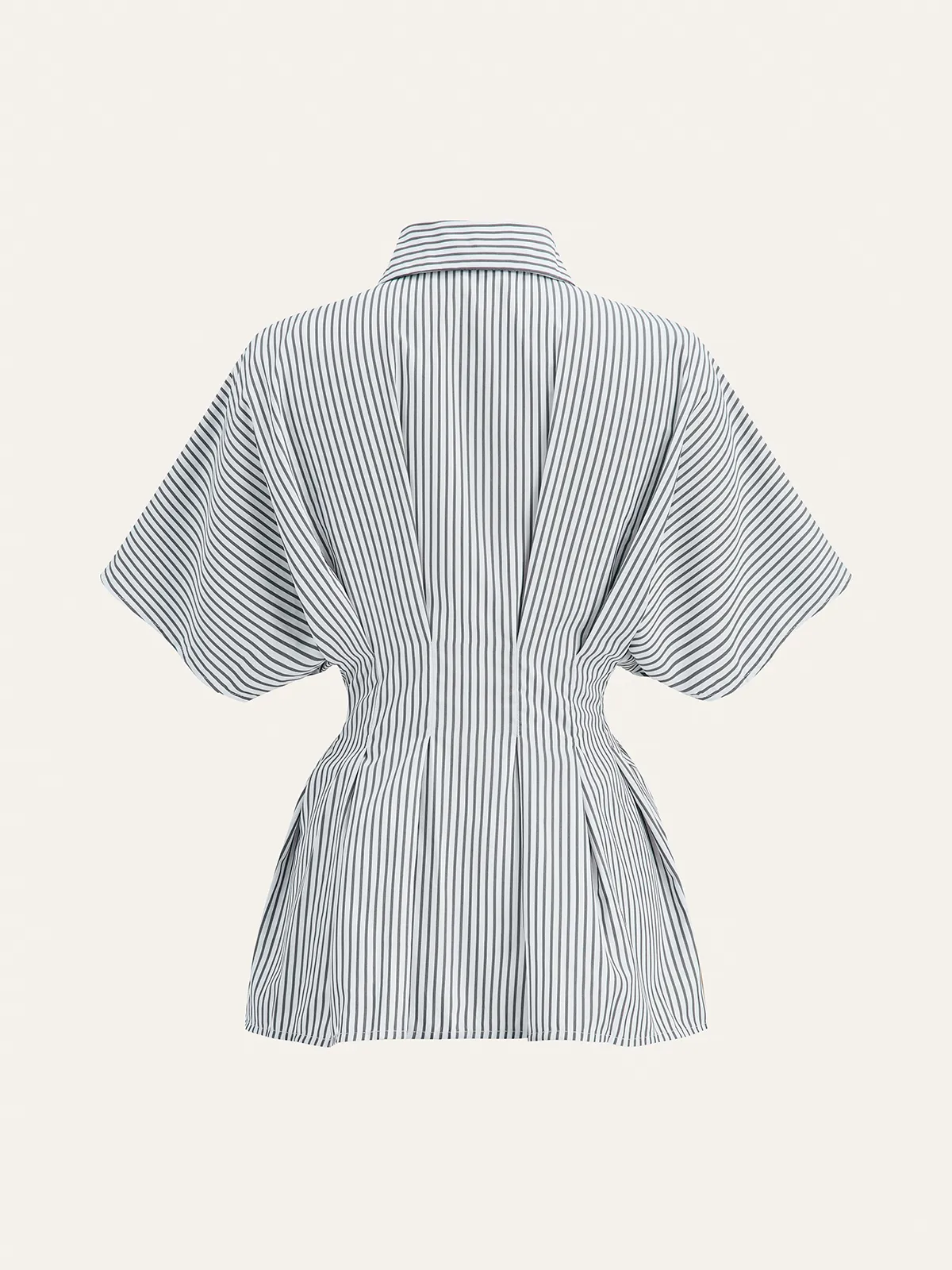 Cinched Waist Striped Button Shirt sold by COMMENSE product image thumbnail 2