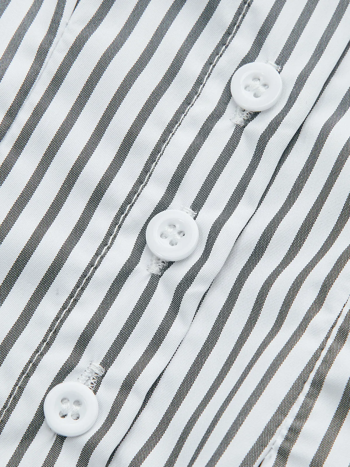 Cinched Waist Striped Button Shirt sold by COMMENSE product image thumbnail 4