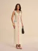 Color-Block Knit Midi Dress with Decor Button sold by COMMENSE