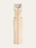 Color-Block Knit Midi Dress with Decor Button sold by COMMENSE