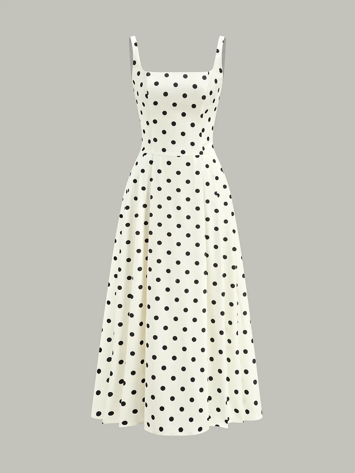 Polka Dot Square Neck Maxi Dress sold by COMMENSE