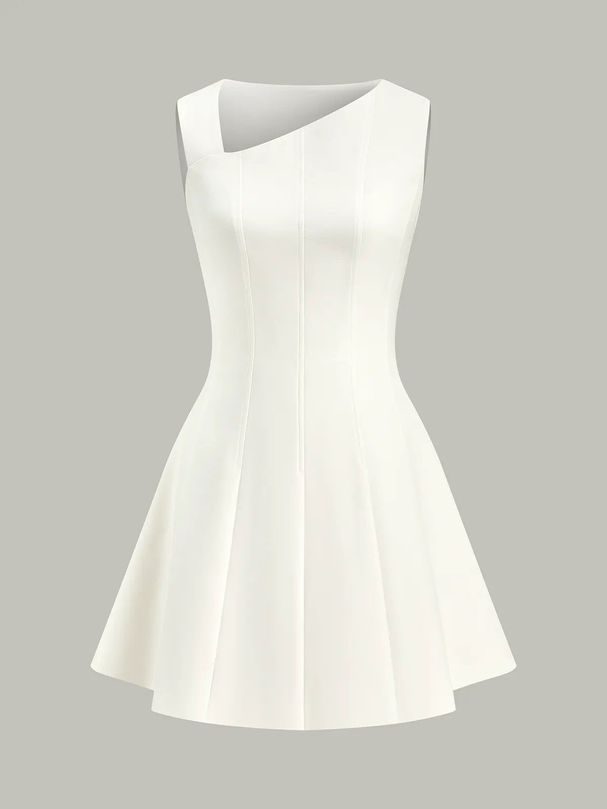 Asymmetric Neckline Flare Dress sold by COMMENSE