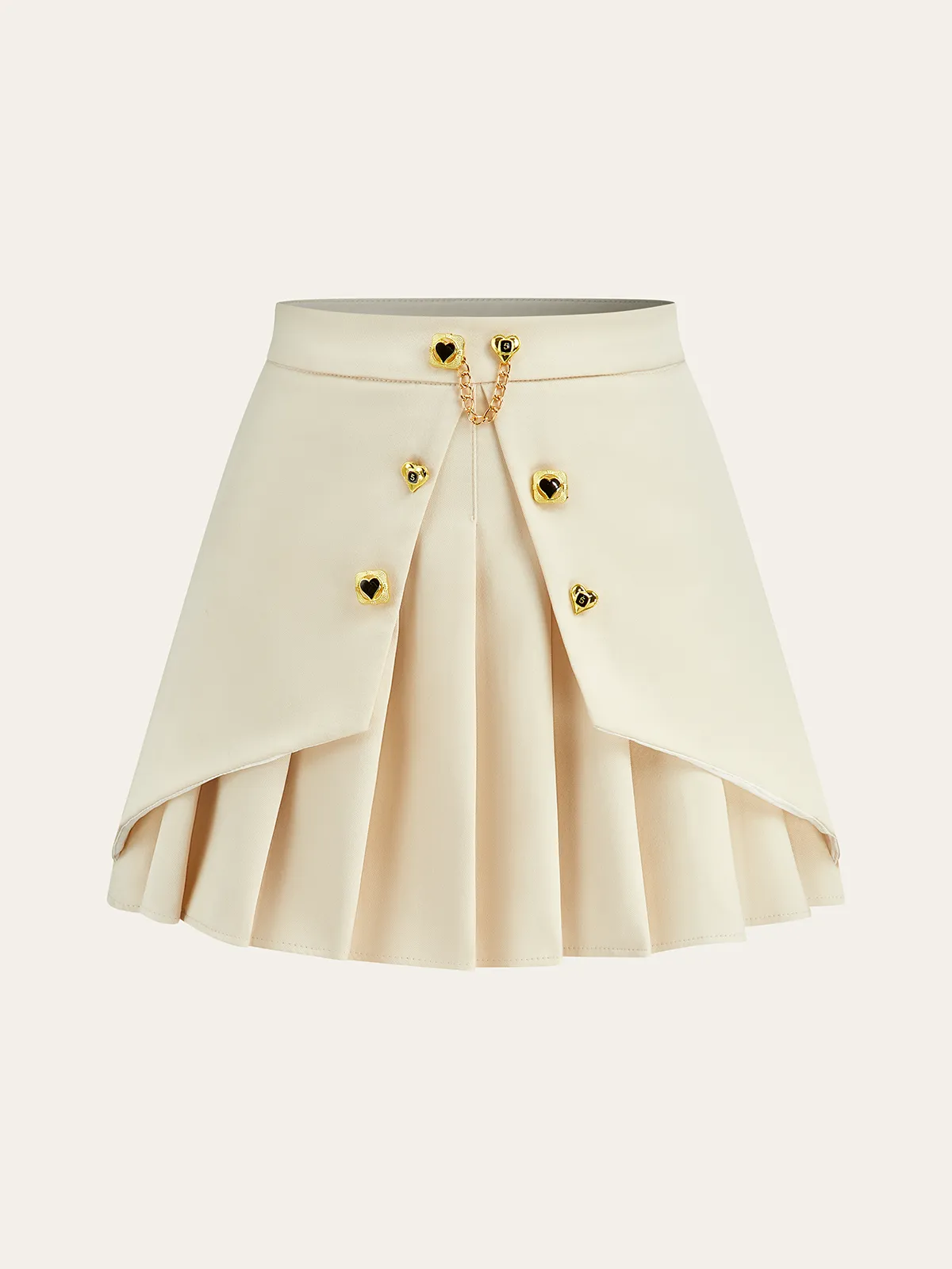 Metal Detail Pleated Mini Skirt sold by COMMENSE