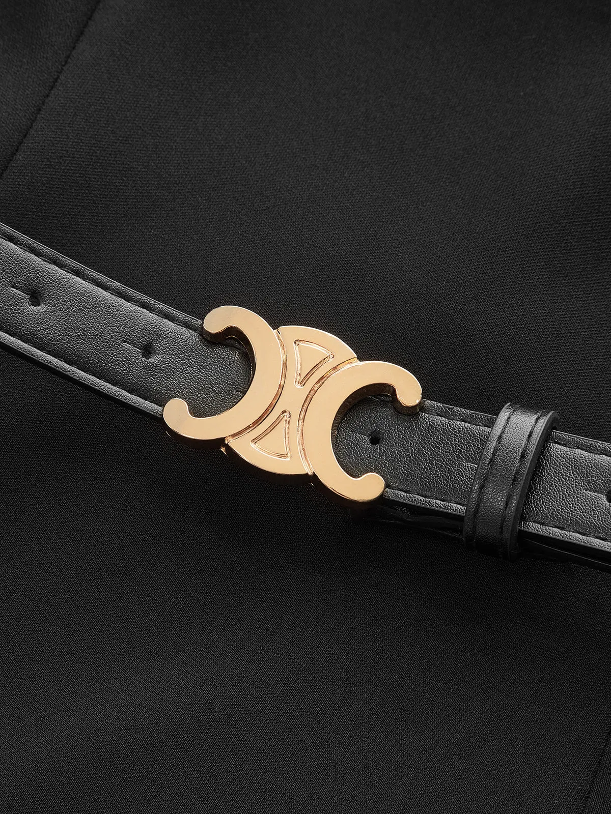 Keyhole Neckline Pleated Mini Dress with Belt sold by COMMENSE product image thumbnail 3