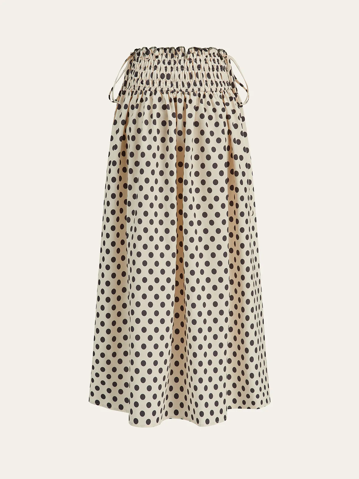 Polka Dot Smocked Waist Midi Skirt sold by COMMENSE product image thumbnail 4