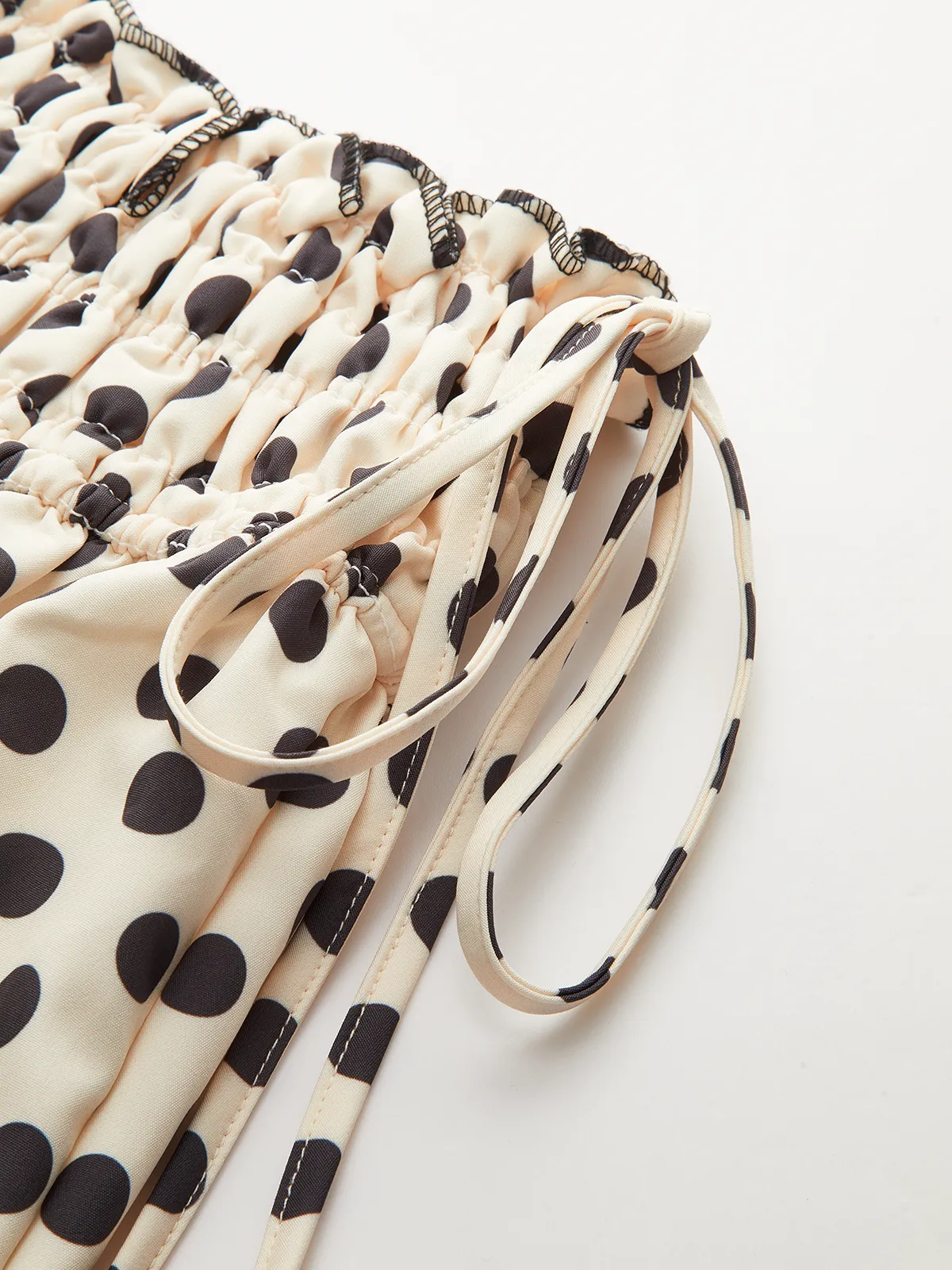 Polka Dot Smocked Waist Midi Skirt sold by COMMENSE product image thumbnail 2