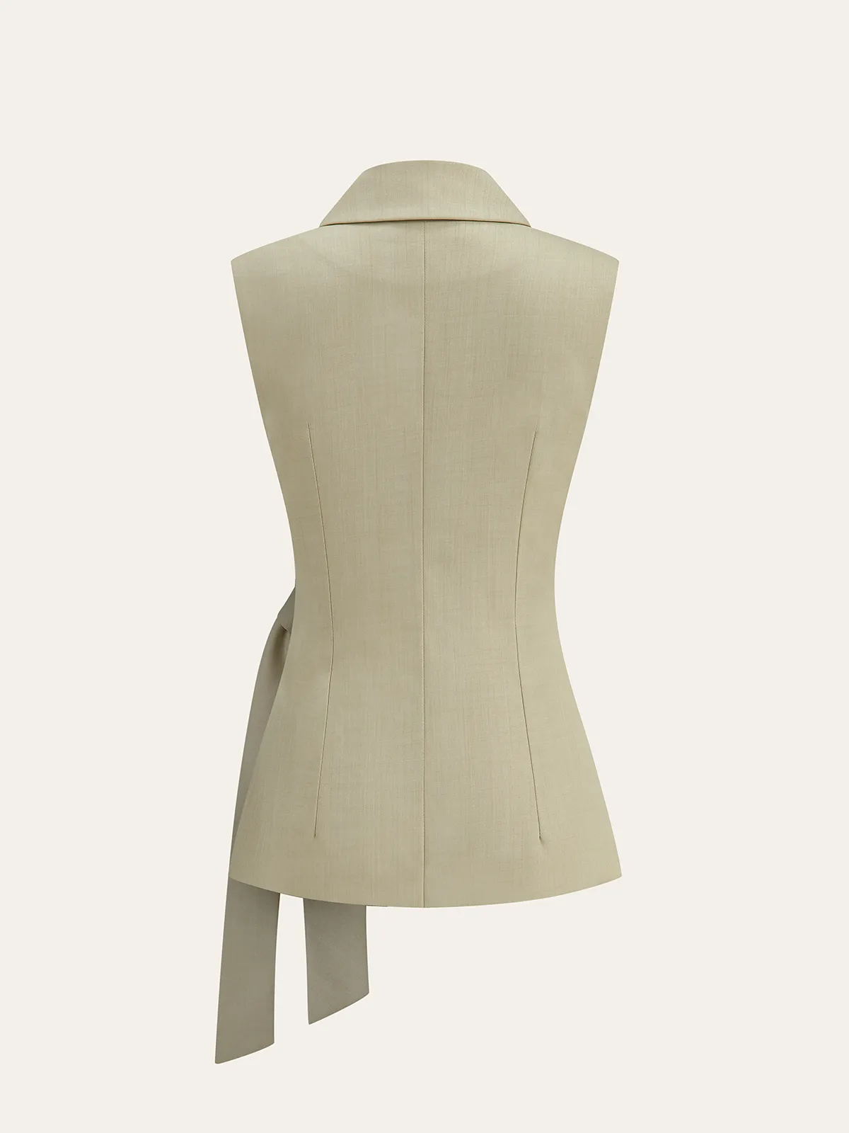 Sleeveless Lapel Tie-Waist Vest sold by COMMENSE product image thumbnail 3