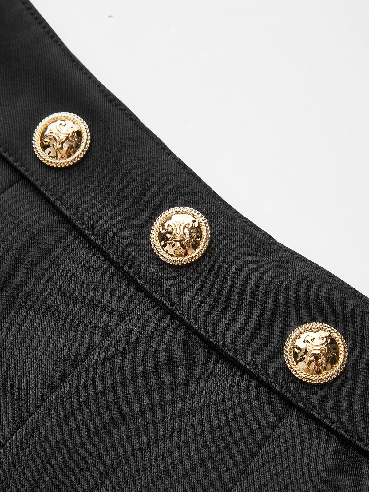 Pleated Mini Skirt with Decor Button sold by COMMENSE product image thumbnail 3