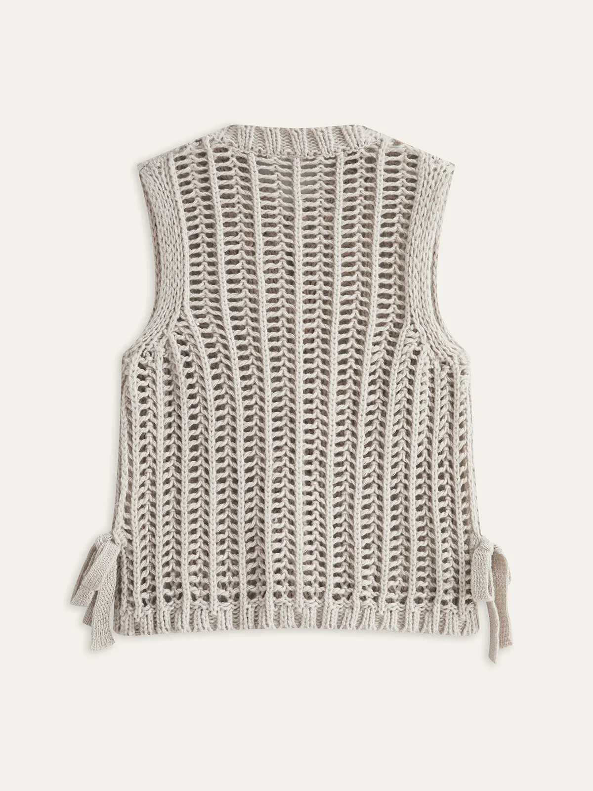 Metal Button Open-Knit Vest sold by COMMENSE product image thumbnail 2