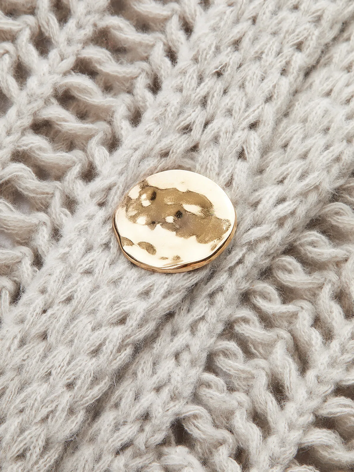 Metal Button Open-Knit Vest sold by COMMENSE product image thumbnail 3