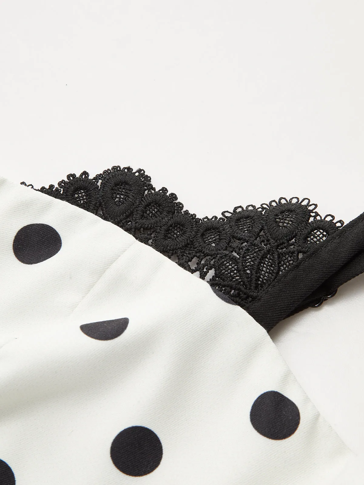 Lace Trim Polka Dot Cami Dress sold by COMMENSE product image thumbnail 3