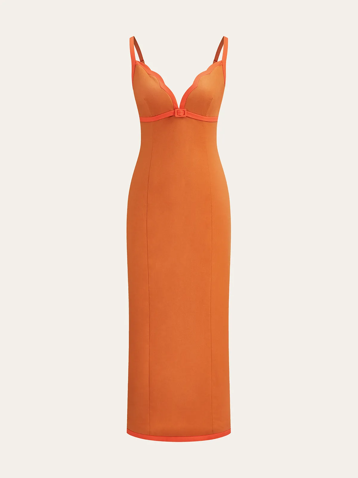 Linen & Cotton Contrast Trim Maxi Dress sold by COMMENSE