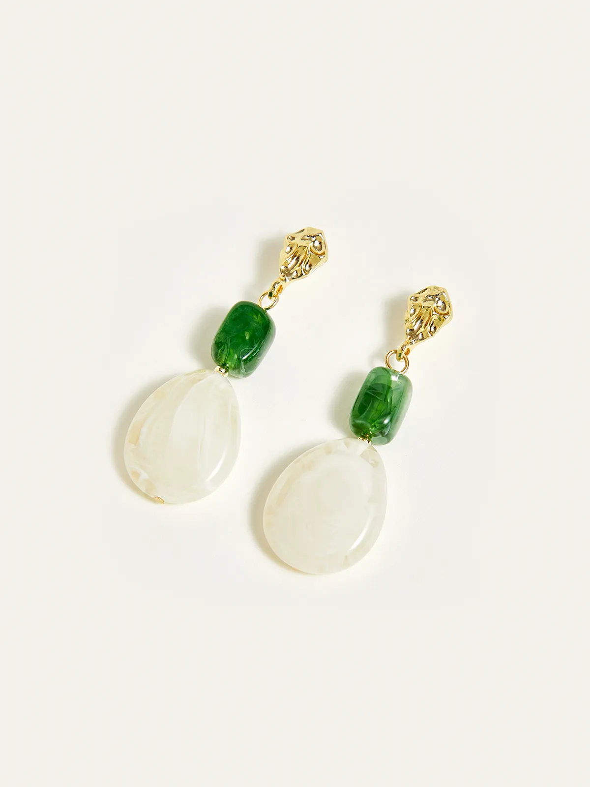 Irregular Resin Bead Drop Earrings sold by COMMENSE product image thumbnail 3