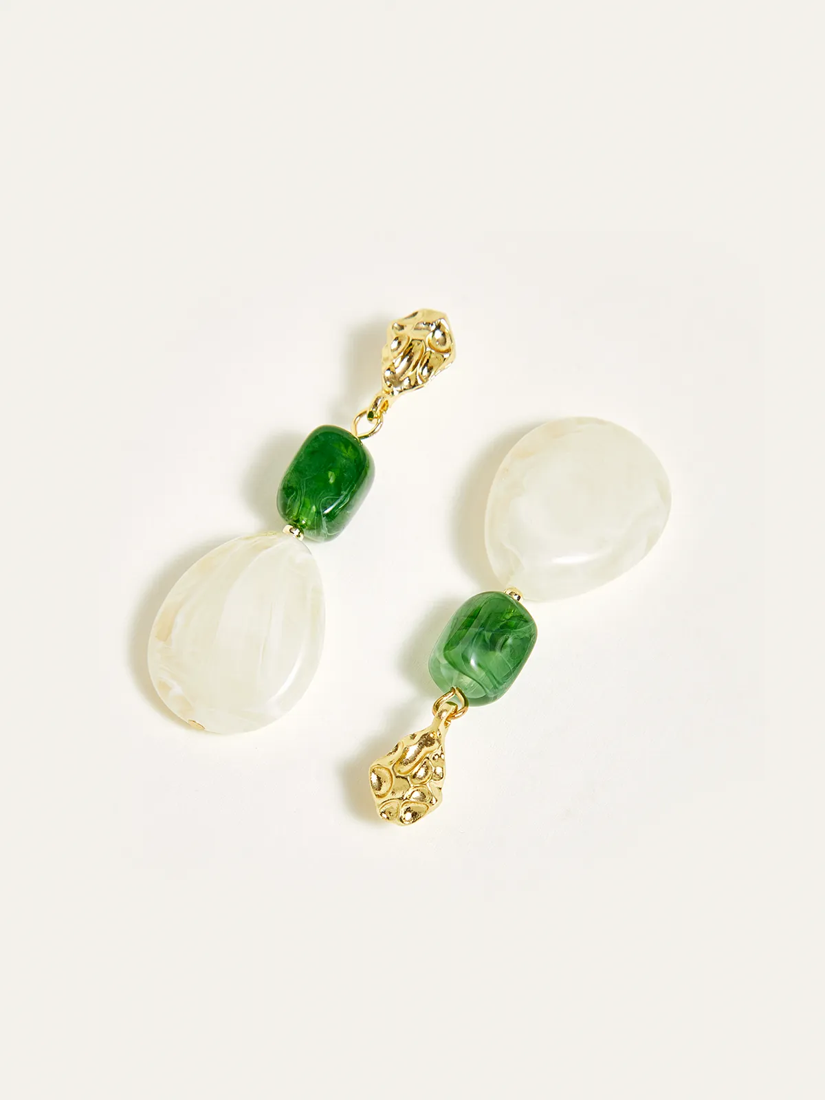 Irregular Resin Bead Drop Earrings sold by COMMENSE product image thumbnail 4