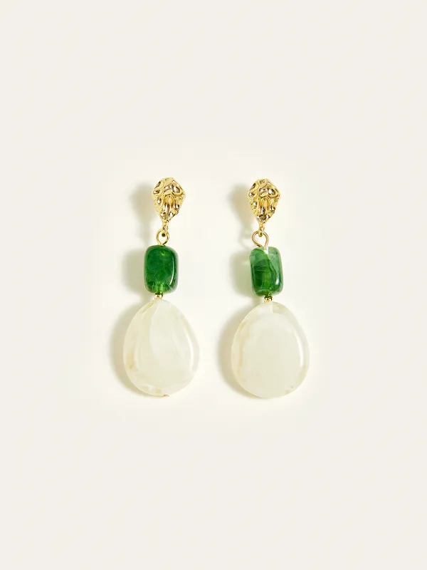 Irregular Resin Bead Drop Earrings made by COMMENSE