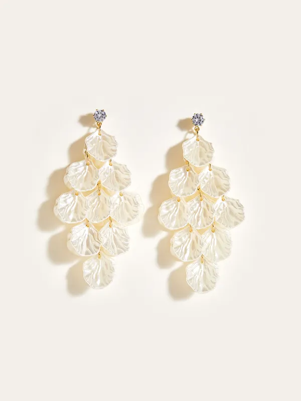 Shell Petal Tassel Earrings sold by COMMENSE