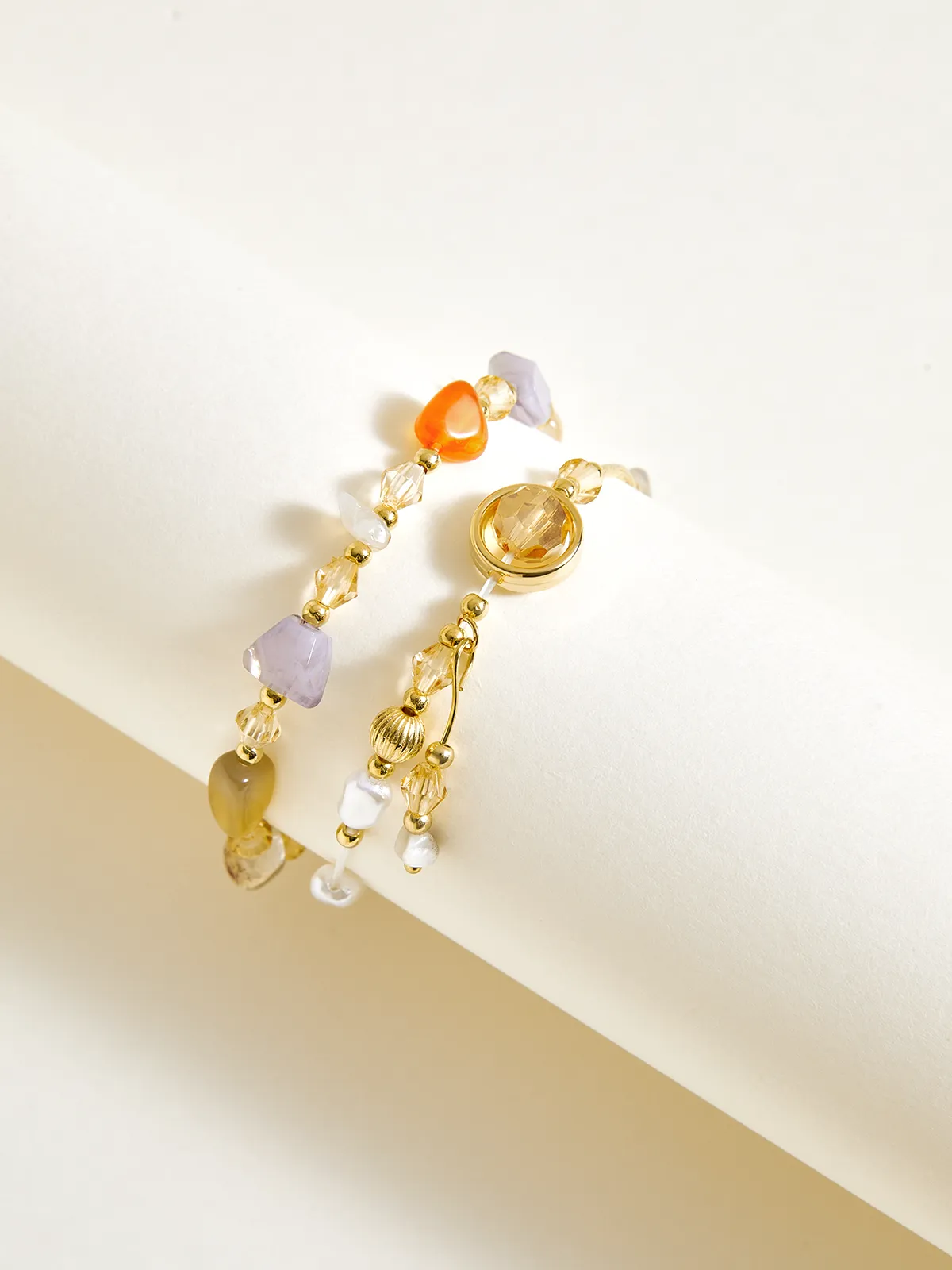 Colorful Stone Double-Layered Bracelet sold by COMMENSE