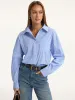 Striped Cotton-Blend Button-Down Shirt sold by COMMENSE