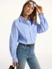 Striped Cotton-Blend Button-Down Shirt sold by COMMENSE